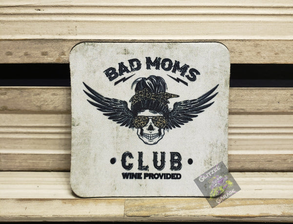 Table Coaster - Neoprene Square - Bad Moms Club