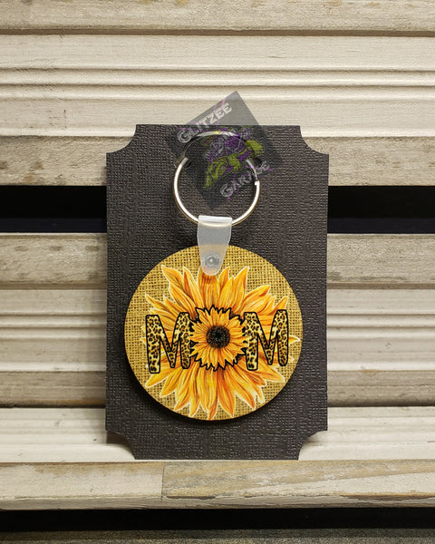 Keychain - Circle - Mom (Sunflower)