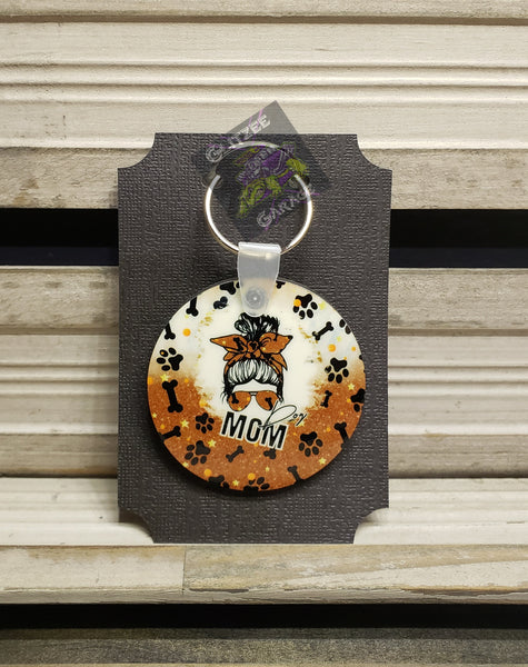 Keychain - Circle - Dog Mom