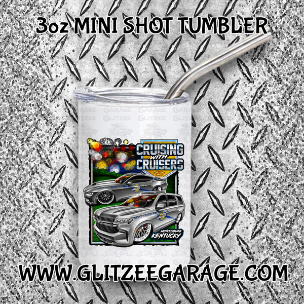 3oz SS Mini Shot Tumbler - KSP Cruising With Cruisers '25 (KSPCWC)