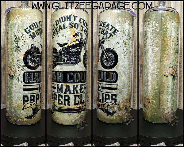 20oz SS Tumbler - Motorcycle * Paperclips