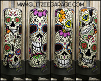 20oz SS Tumbler - Decorative Skulls * Diamonds * Flowers