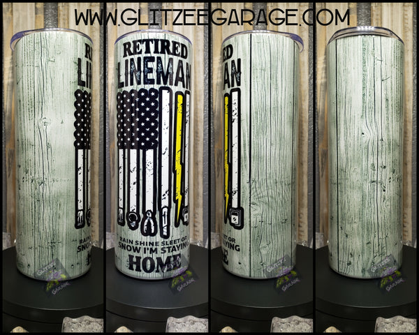 20oz SS Tumbler - Retired Lineman