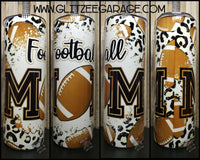 20oz SS Tumbler - Football Mom * Cheetah/Leopard