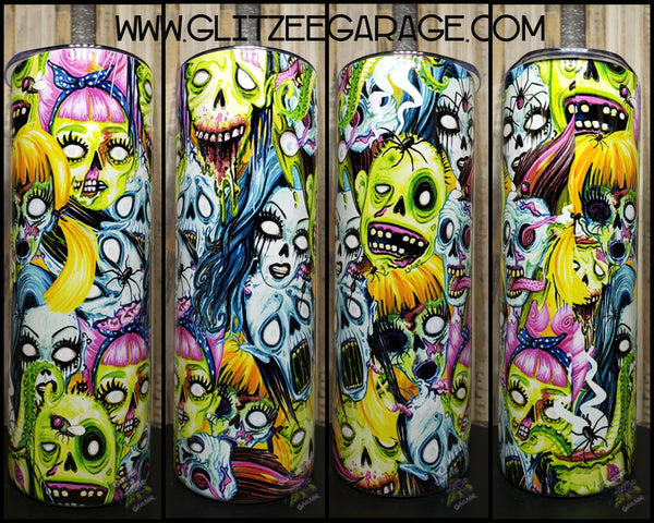 20oz SS Tumbler - Colorful Zombies