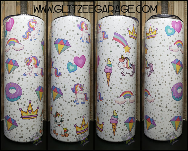20oz SS Tumbler - Unicorns * Rainbows * Donuts * Ice Cream