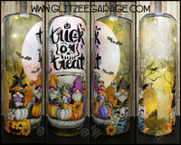 20oz SS Tumbler - Gnome Halloween * Truck W/ Pumpkins