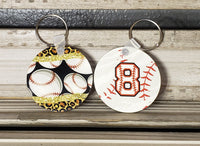 Baseball Keychain - Leopard/Cheetah Print