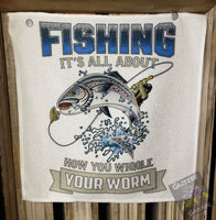 Towel / Washcloth - Fishing Wiggle Worm