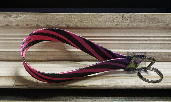 Keychain - Nylon Wristlet - Multicolor Zebra
