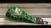 Keychain - Nylon Wristlet - Green/Purple Leopard/Cheetah