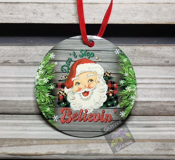 Ornament - Circle - Don't Stop Santa