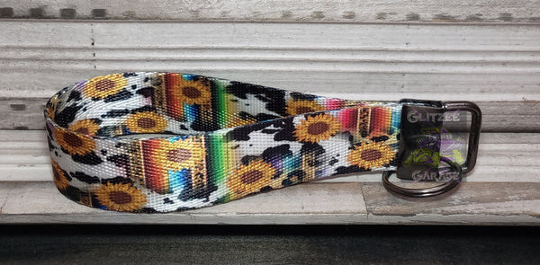 Keychain - Nylon Wristlet - Sunflower/Serape