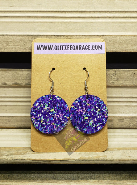 Earrings - Circle - Purple * Multicolor Fragments
