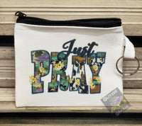 Coin/Card/Cash Pouch - Just Pray * Country Cow