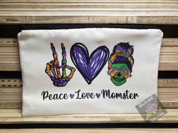 Makeup/Toiletry Bag - Peace * Love * Momster