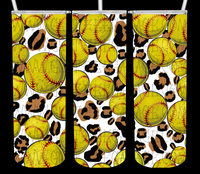 20oz SS Tumbler - Cheetah/Leopard W/ Softballs